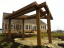 Backyard Landscape...Flagstone Patios, Pergola, Fire Pit and Landscaping